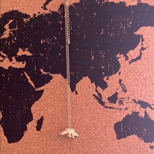 Pacsun Stegosaurus gold necklace